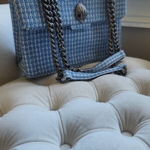 Kurt Geiger Blue Tweed Crossbody Bag